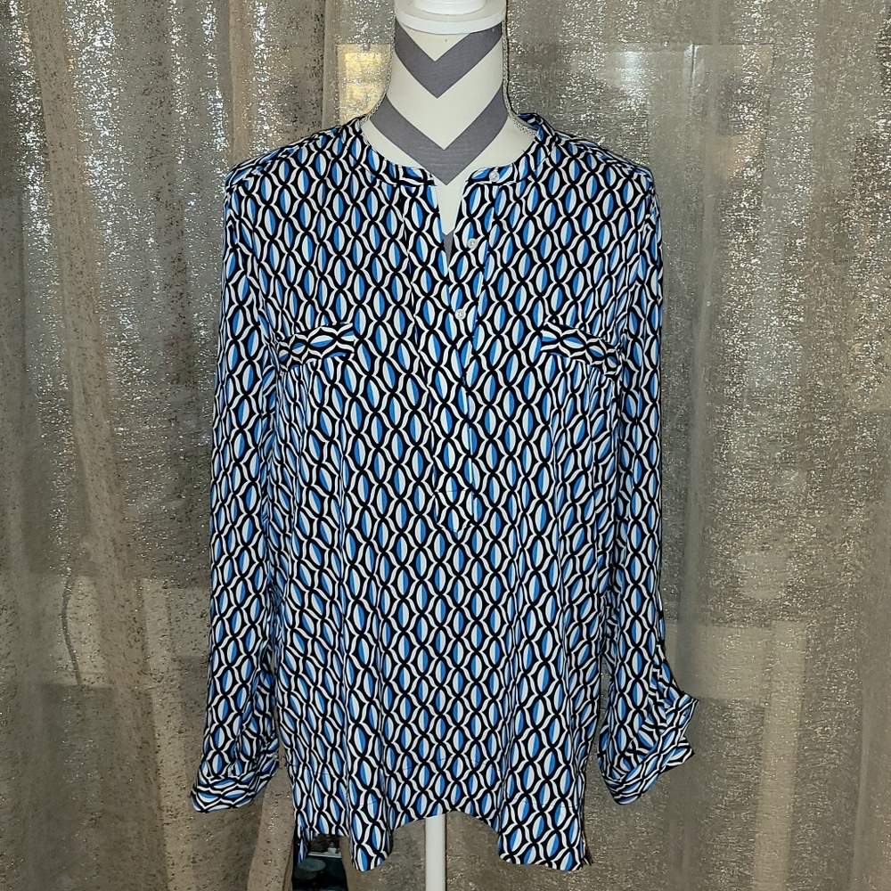 Anne Klein Textile Patterend Blouse